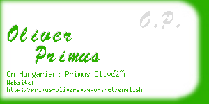 oliver primus business card